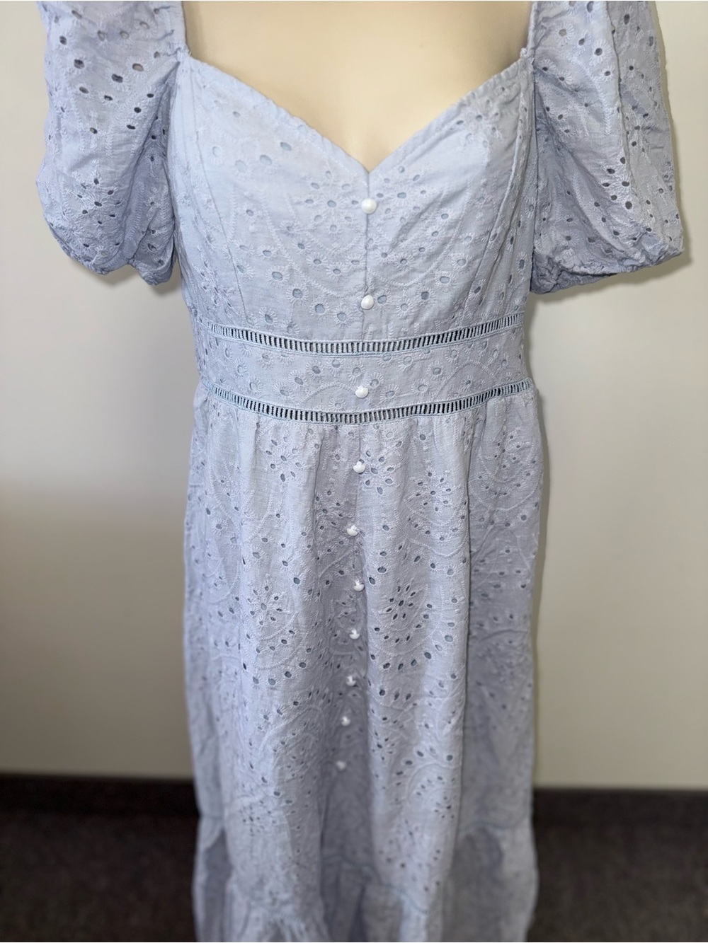 NWT Simplee (Small) Brand New Light Blue Buttoned Maxi Dress - Picture 4 of 6